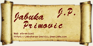 Jabuka Primović vizit kartica